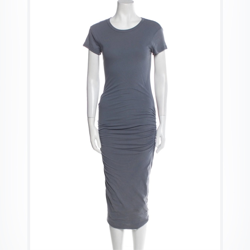 James Perse Classic Scoop Midi Dress Grey - size 1